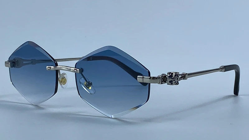 Y2K Punk Rimless Hexagon Sunglasses