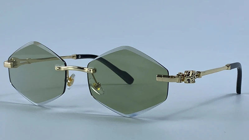 Y2K Punk Rimless Hexagon Sunglasses