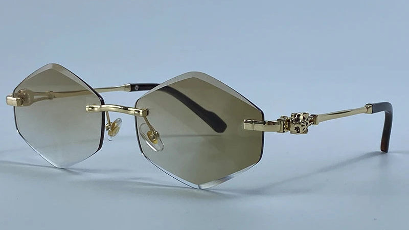 Y2K Punk Rimless Hexagon Sunglasses
