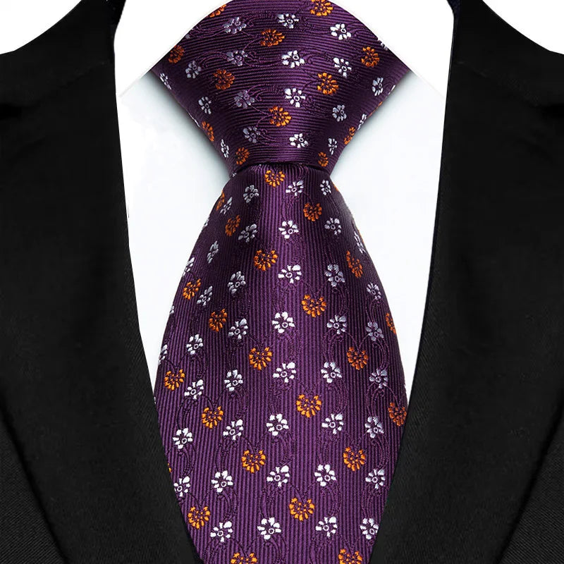 Yellow Blue Green Polka Dot Flower 8cm Classic Business Necktie