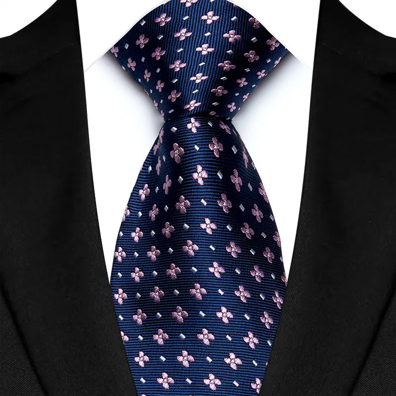 Yellow Blue Green Polka Dot Flower 8cm Classic Business Necktie