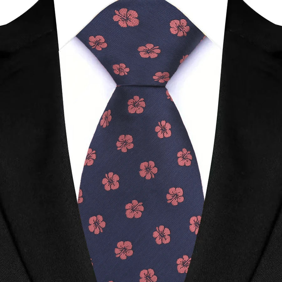 Yellow Blue Green Polka Dot Flower 8cm Classic Business Necktie