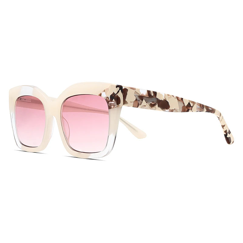 Luxury cat eye sunglasses women acetate frame UV400 lenses