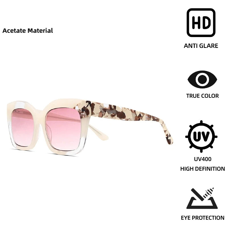Luxury cat eye sunglasses women acetate frame UV400 lenses
