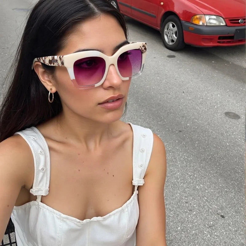 Luxury cat eye sunglasses women acetate frame UV400 lenses