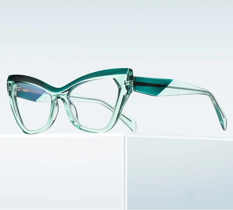 Women’s cat eye blue light blocking prescription eyeglasses frame