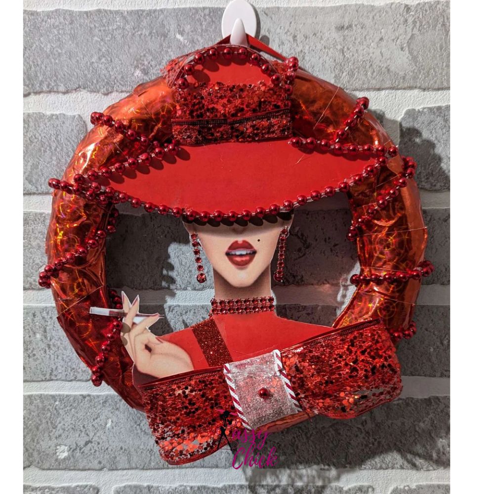 Custom Lady Red Wreath Sassy Chick Logo