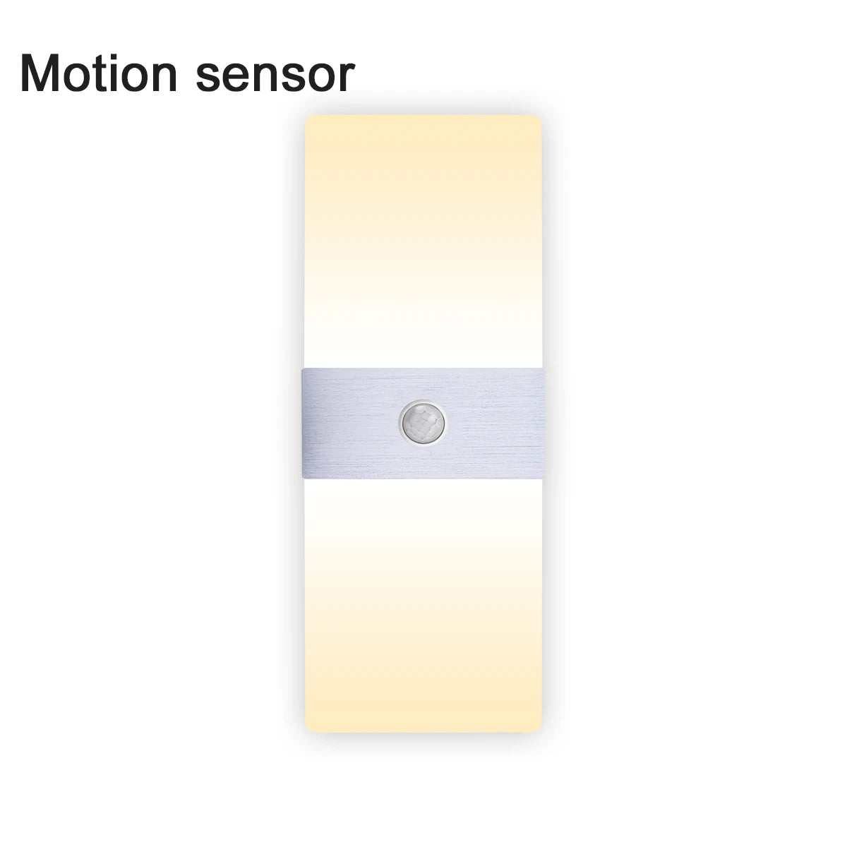 LED wall light with PIR motion sensor mounted in a bedroom or hallway