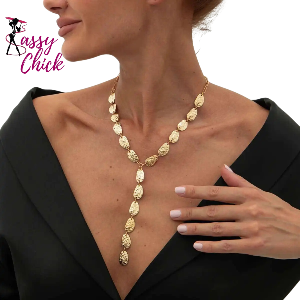 Fashion Irregular Baroque Y-shaped Geometric Necklace Sassy Chick