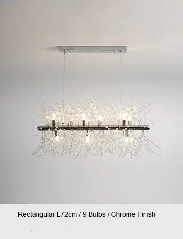 LED firework chandelier with crystal dandelion branches for ceiling decor