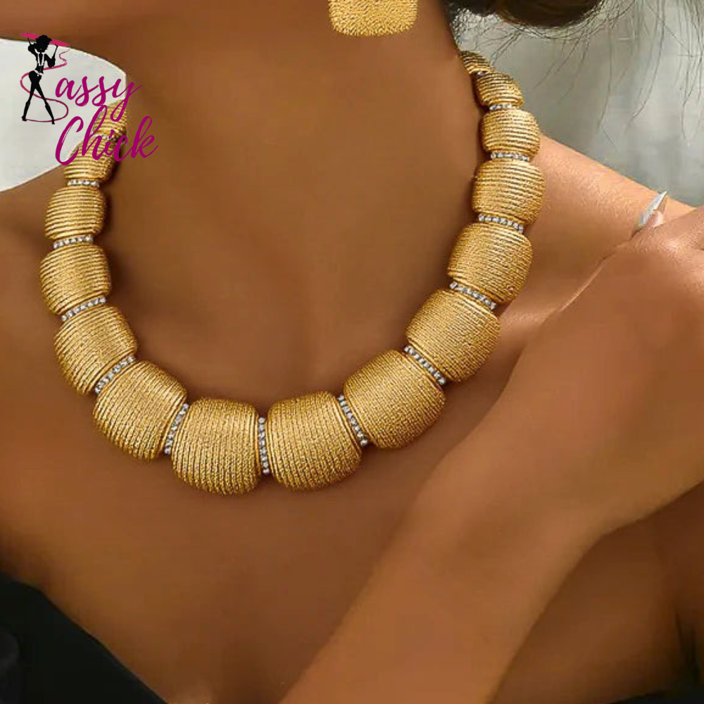 Italian Chunky Gold Plated Jewelry Set Sassy Chick