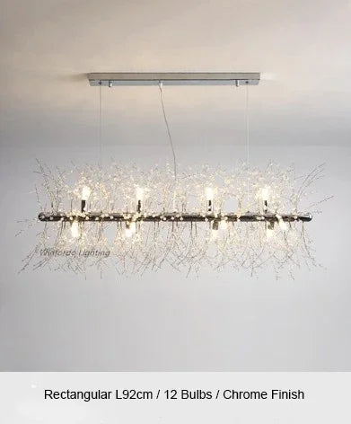 LED firework chandelier with crystal dandelion branches for ceiling decor