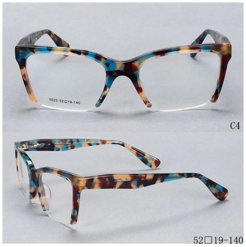 Premium acetate half frame optical glasses for men and women