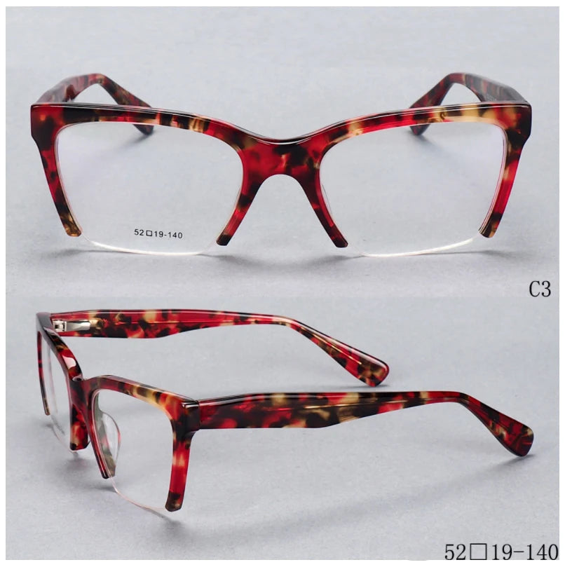 Premium acetate half frame optical glasses for men and women