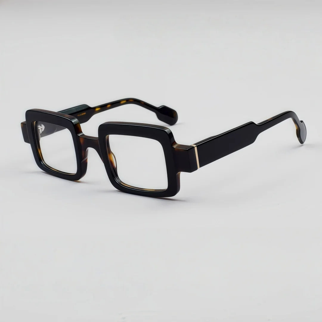 Unisex retro square acetate optical eyeglasses frame full rim design