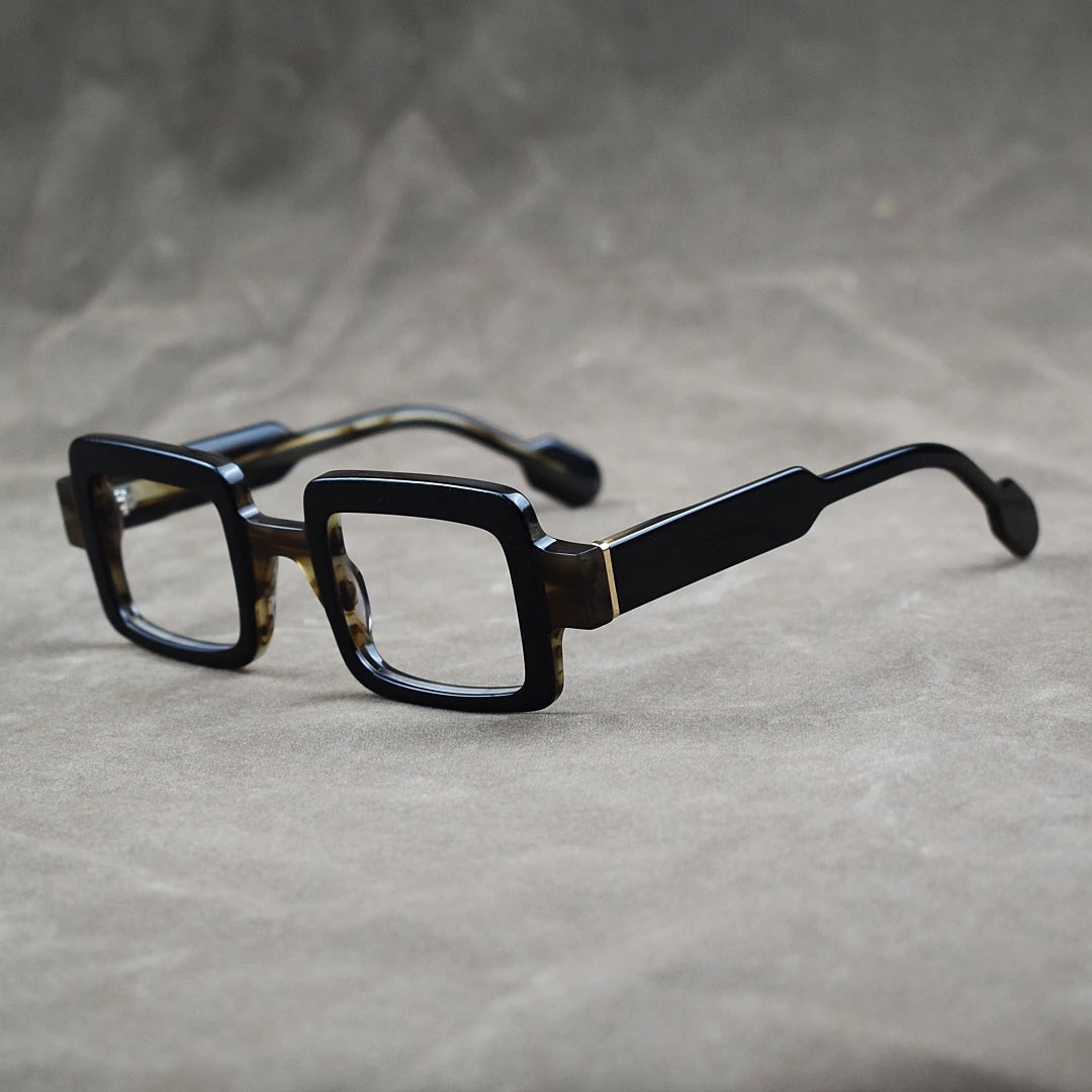 Unisex retro square acetate optical eyeglasses frame full rim design