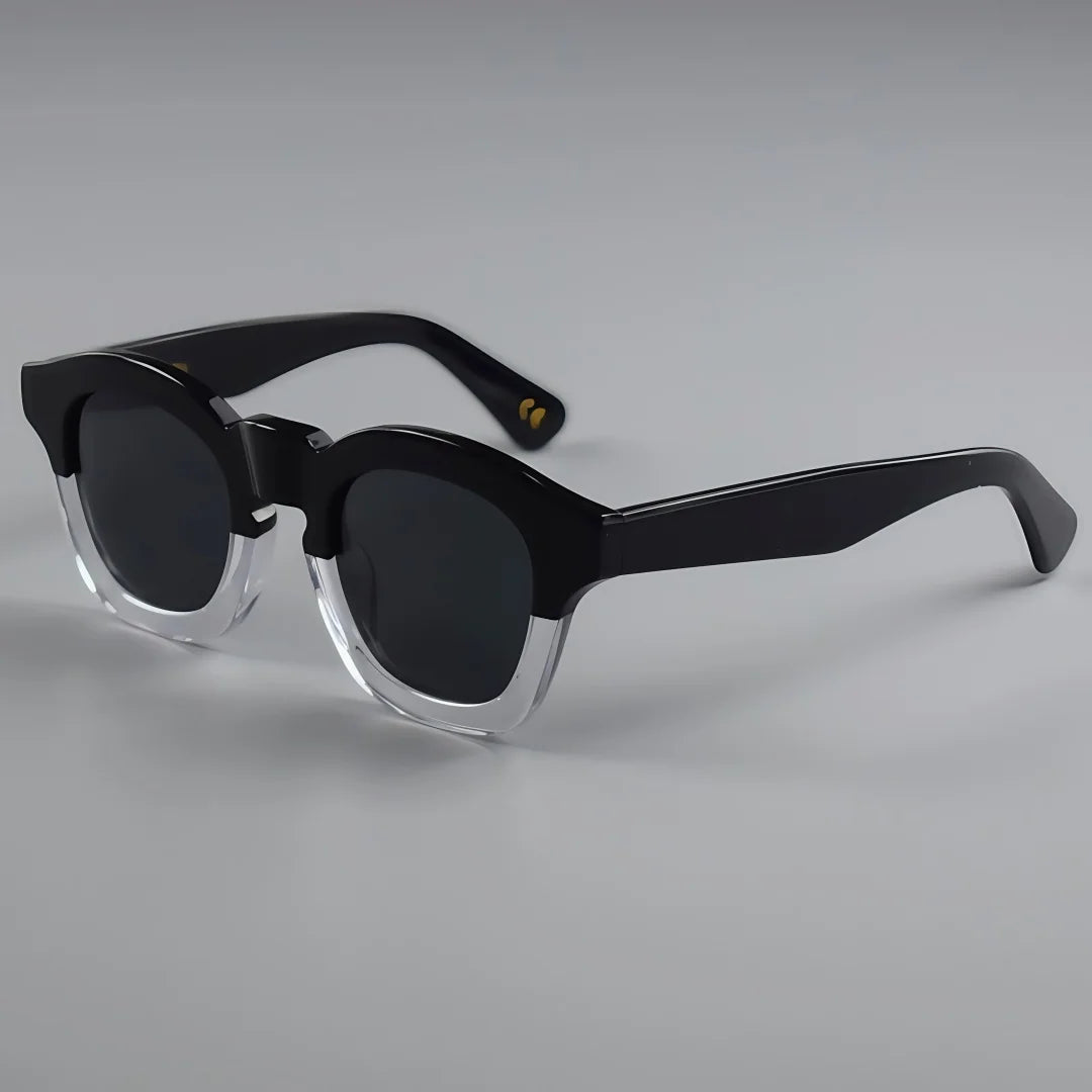 Retro square frame sunglasses with polarized UV400 lenses for men and women