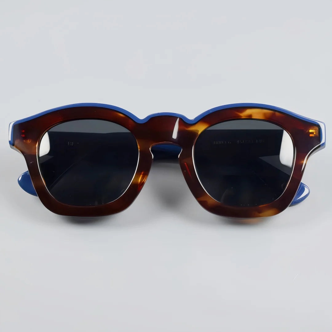 Retro square frame sunglasses with polarized UV400 lenses for men and women