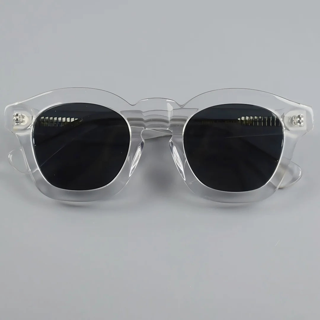 Retro square frame sunglasses with polarized UV400 lenses for men and women