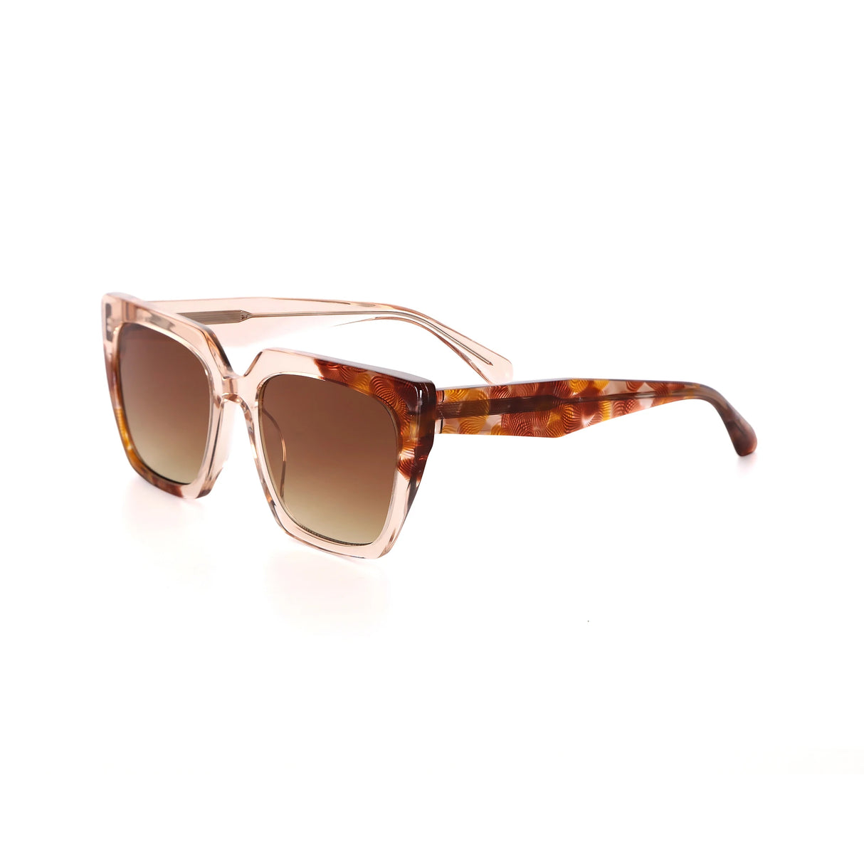 Women wearing retro square sunglasses with acetate frame and UV400 protection