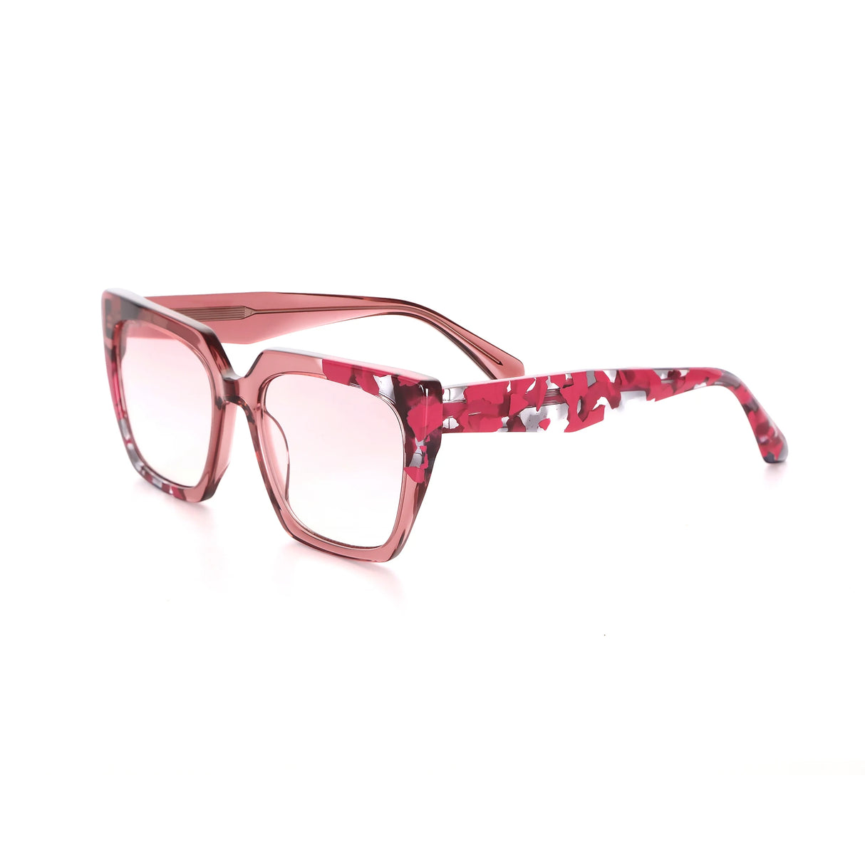 Women wearing retro square sunglasses with acetate frame and UV400 protection