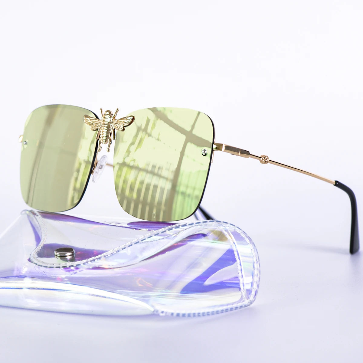 Square metal retro sunglasses with UV400 protection and luxury-inspired frame for women.