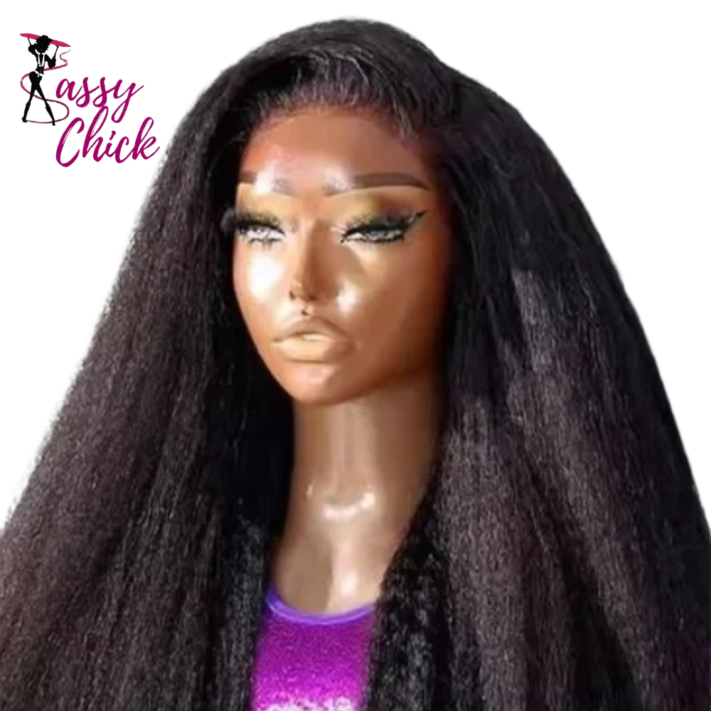 Straight 360 HD Lace Kinky Human Hair Front Wigs Sassy Chick