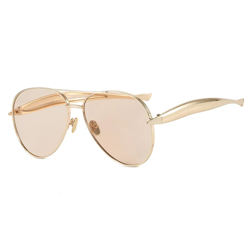 Vintage metal pilot sunglasses with UV400 lenses for men and women