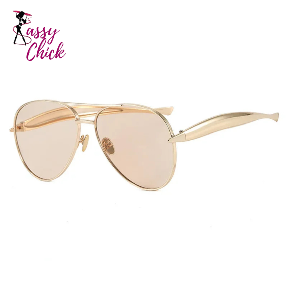 Vintage metal pilot sunglasses with UV400 lenses for men and women