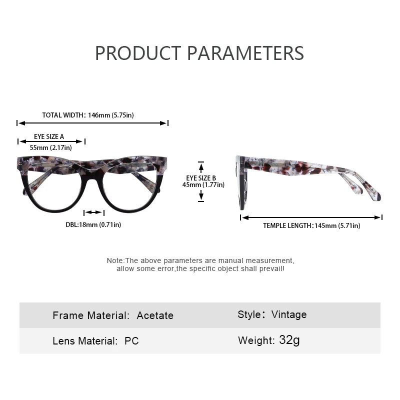 Women’s vintage tortoiseshell cat eye optical glasses with acetate frame and metal hinges