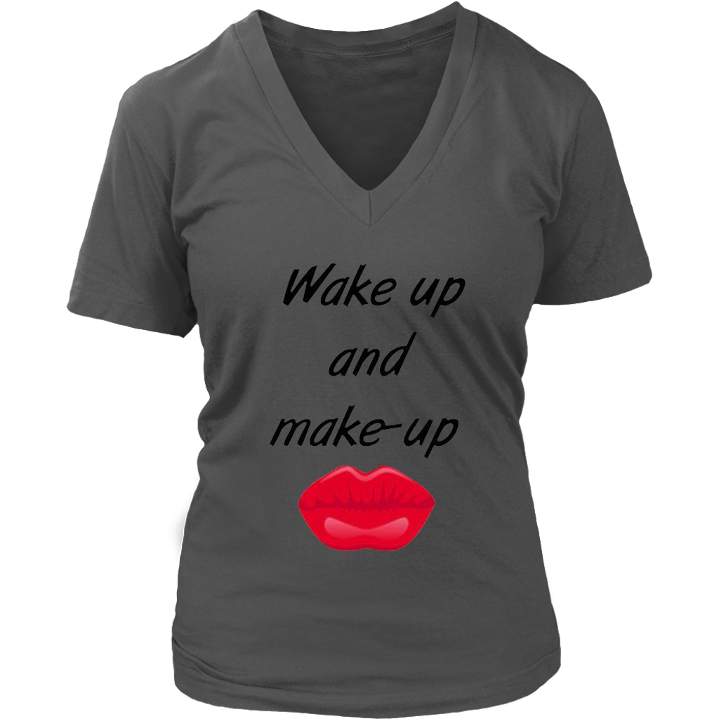 Wake Up And Make Up V-Neck - Shop Sassy Chick
