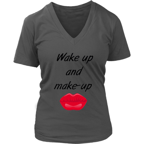 Wake Up And Make Up V-Neck - Shop Sassy Chick