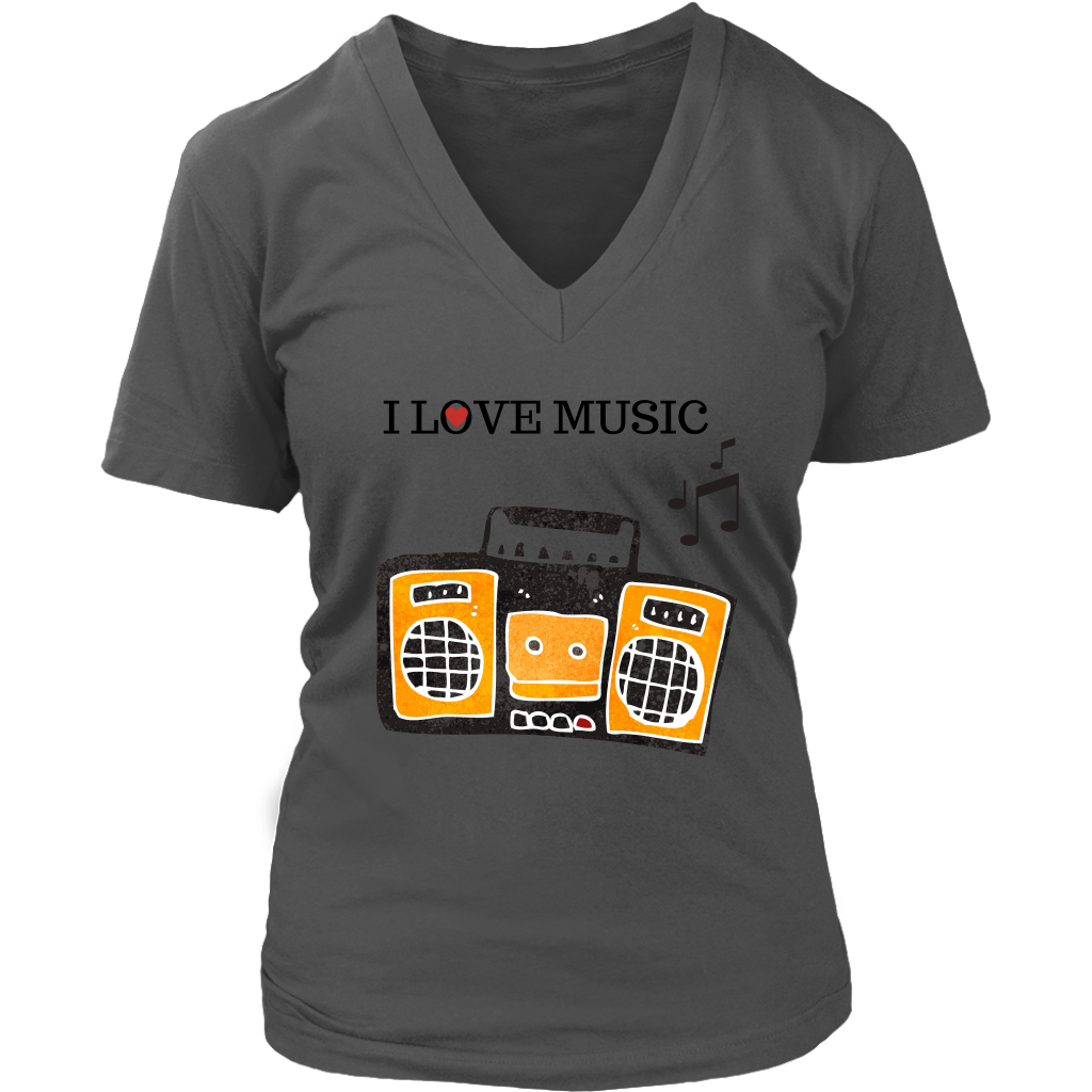 I Love Music V-Neck - Shop Sassy Chick
