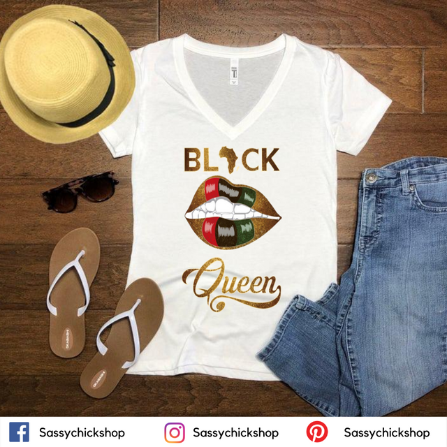 BLCK Queen V-Neck - Shop Sassy Chick