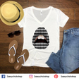 B&W Lips V-Neck - Shop Sassy Chick
