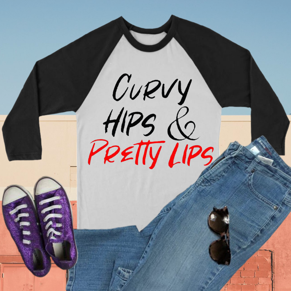 Curvy Hips & Pretty Lips Long Sleeves - Shop Sassy Chick