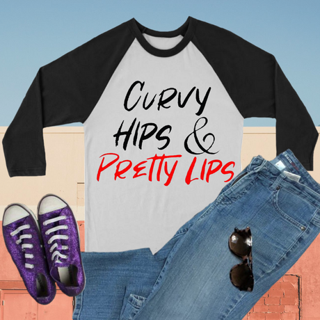 Curvy Hips & Pretty Lips Long Sleeves - Shop Sassy Chick