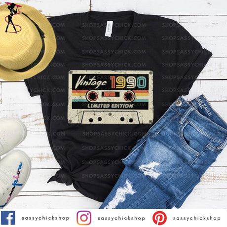 Vintage 1990 V-Neck - Shop Sassy Chick