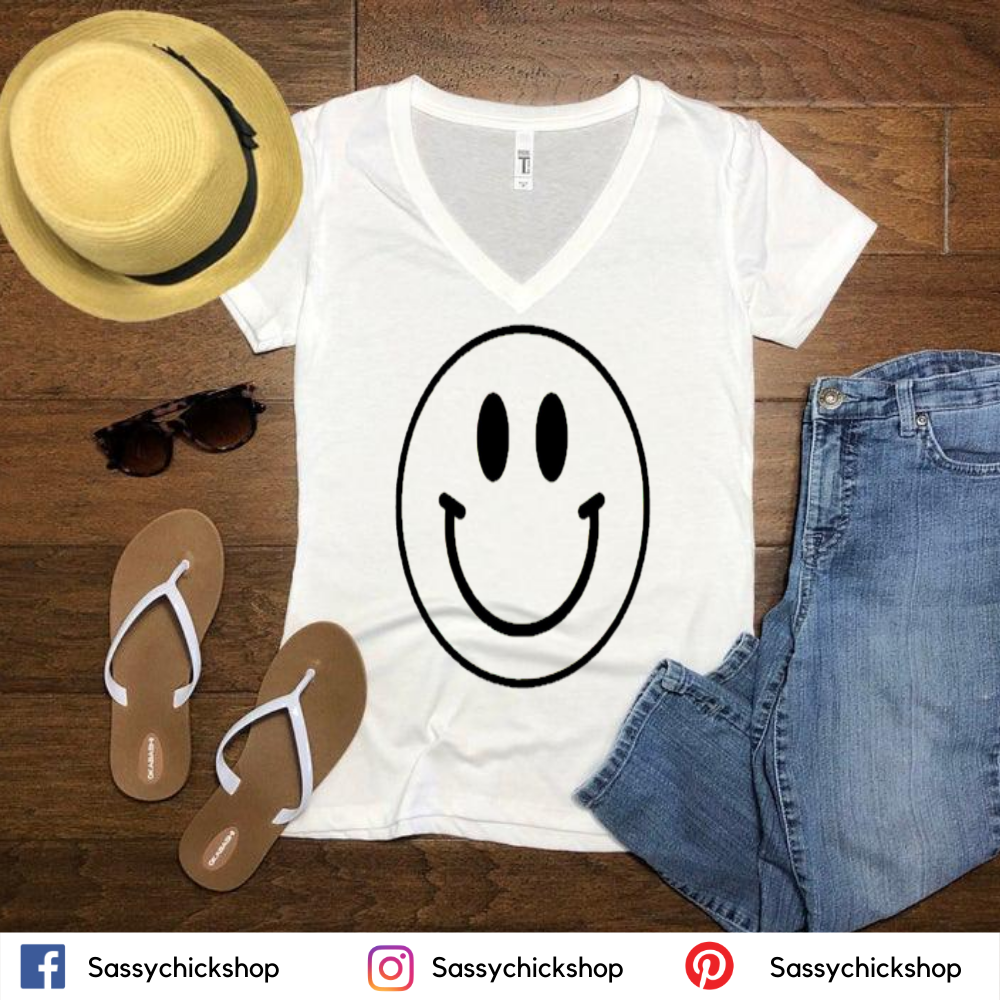 Smiley V-Neck - Shop Sassy Chick
