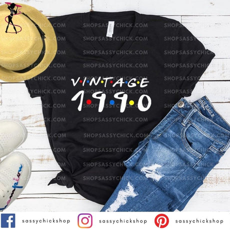 Vintage 1990 V-Neck - Shop Sassy Chick
