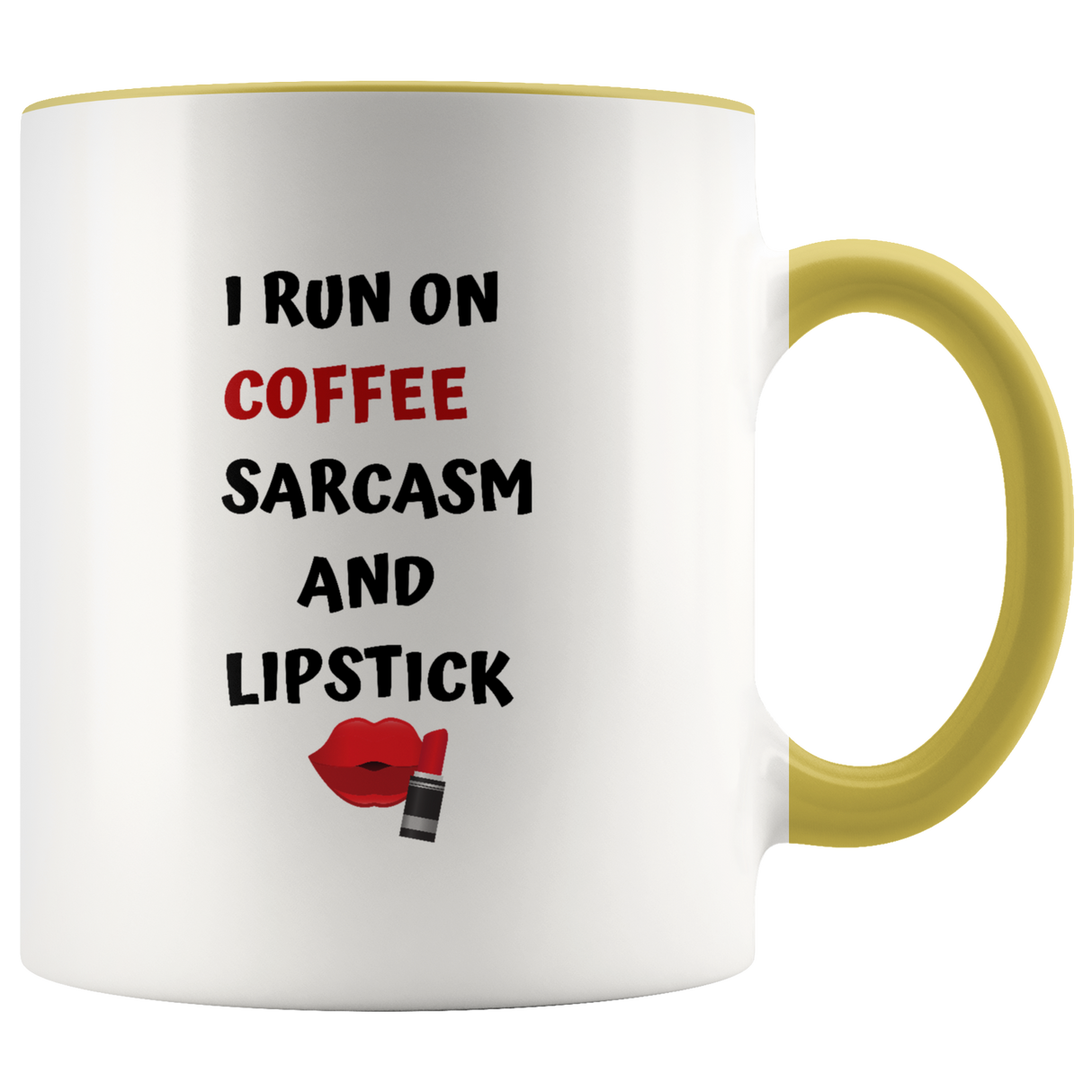 Mug I Run Off Sarcasm Ceramic Accent Mug - Yellow | Shop Sassy Chick