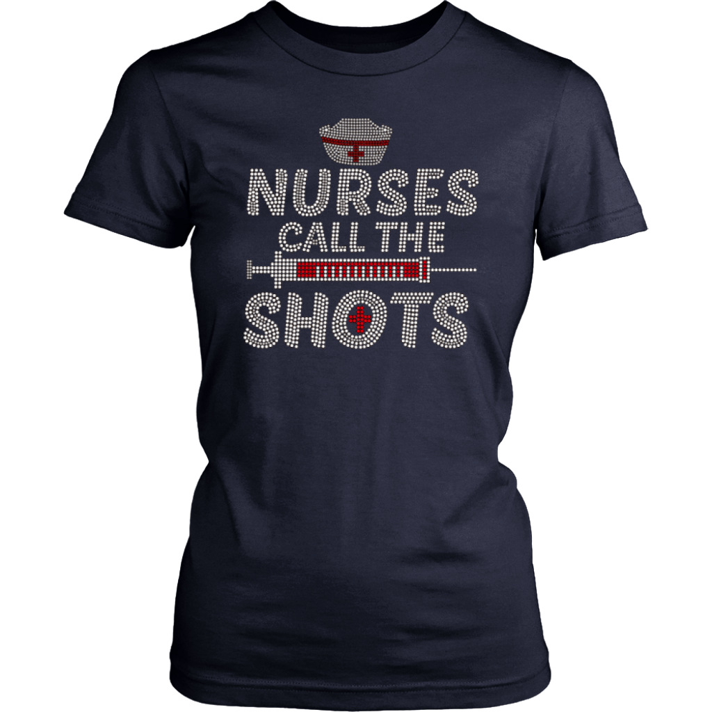 Nurses Call the Shots Women's Unisex T-Shirt - Navy | Shop Sassy Chick