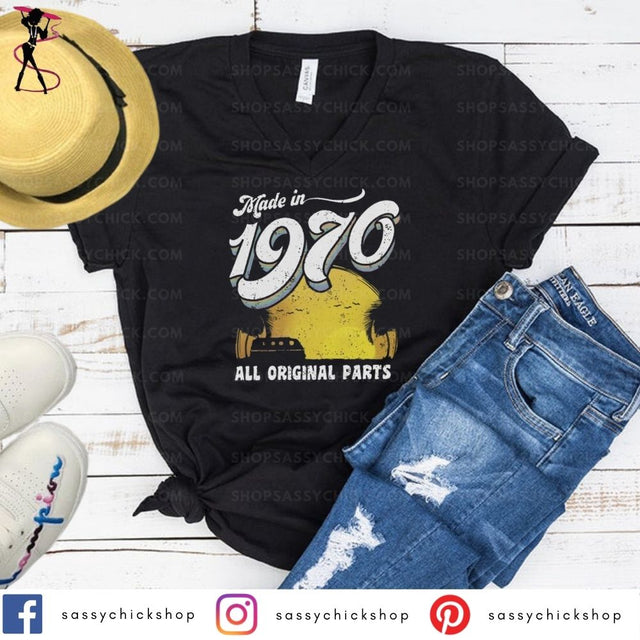 Made in 1970 V-Neck - Shop Sassy Chick