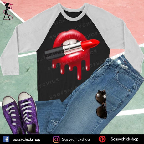 Lip Lipstick Long Sleeves - Shop Sassy Chick