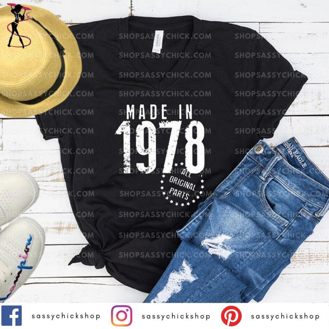 Made In 1978 V-Neck - Shop Sassy Chick