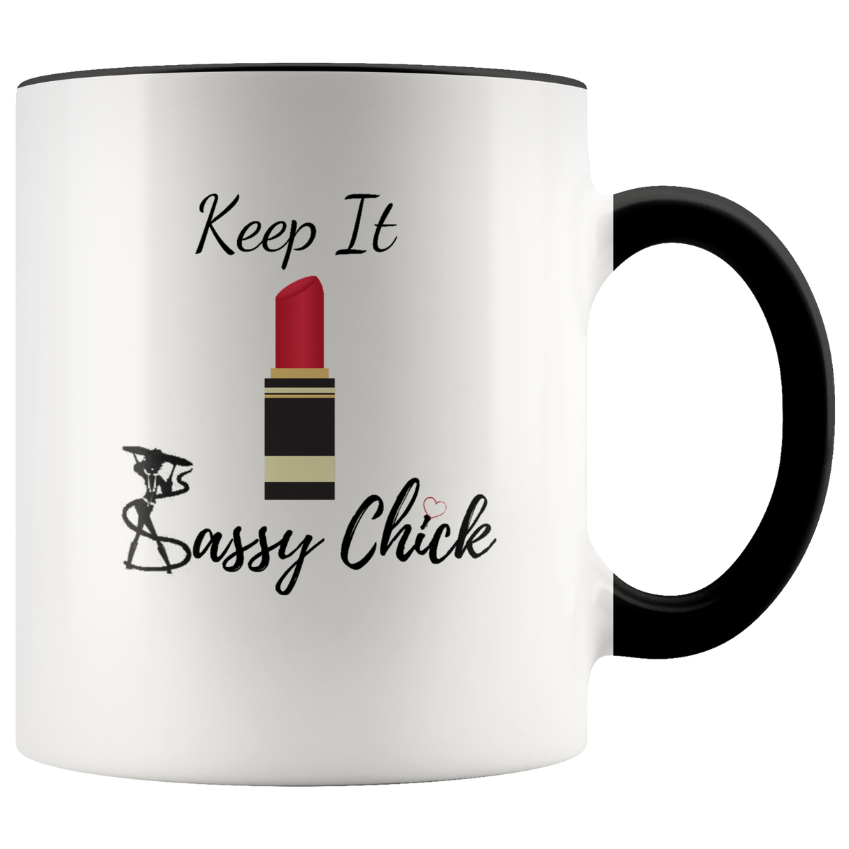 Mug Red Lipstick Ceramic Accent Mug - Black | Shop Sassy Chick