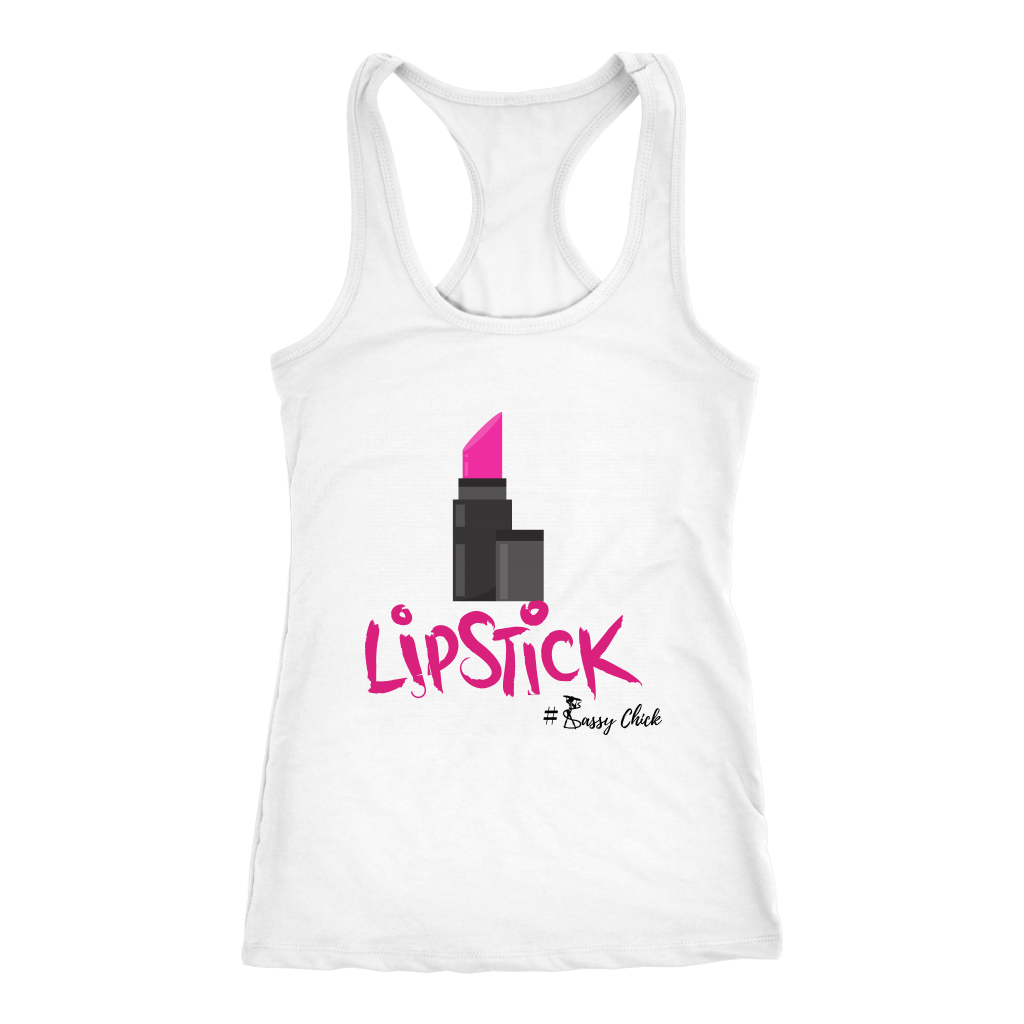Lipstick Racerback Tank Top - White | Shop Sassy Chick