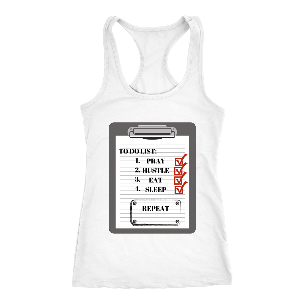 To Do List Racerback Tank Top - White | Shop Sassy Chick