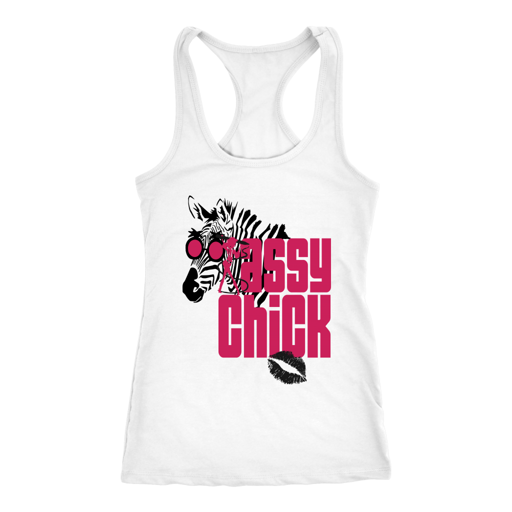 Sassy Chick Zebra Women's Racerback Tank - White | Shop Sassy Chick