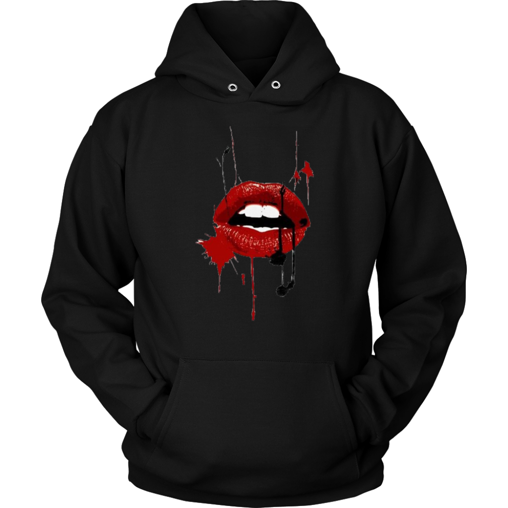 Black Red Lips Hoodies